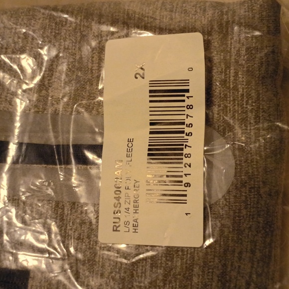 Russell Men's 1/4 Zip Pullover 2X Heather Gray Fleece-lined [NEW WITH TAGS] - Picture 2 of 4